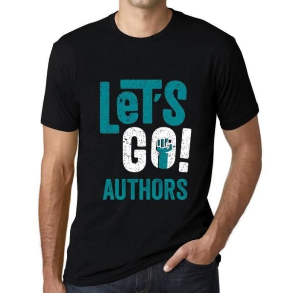 T-shirt herr Let's Go Authors – Let'S Go Authors – Vintage svart T-shirt djup svart