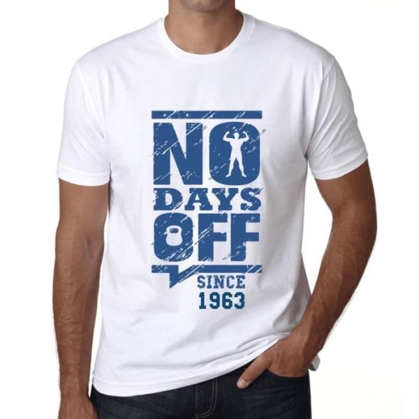 T-shirt herr Inga lediga dagar sedan 1963 – inga lediga dagar sedan 1963 – 60 år T-shirtgåva 60-årsdag Vintageår Vit