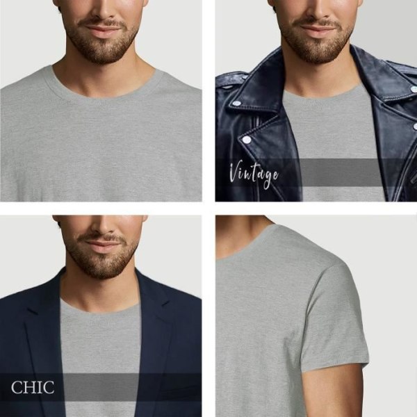 T-shirt med ångestskallekarma för män – Karma för ångestskalle – vintagegrå t-shirt Ljunggrå