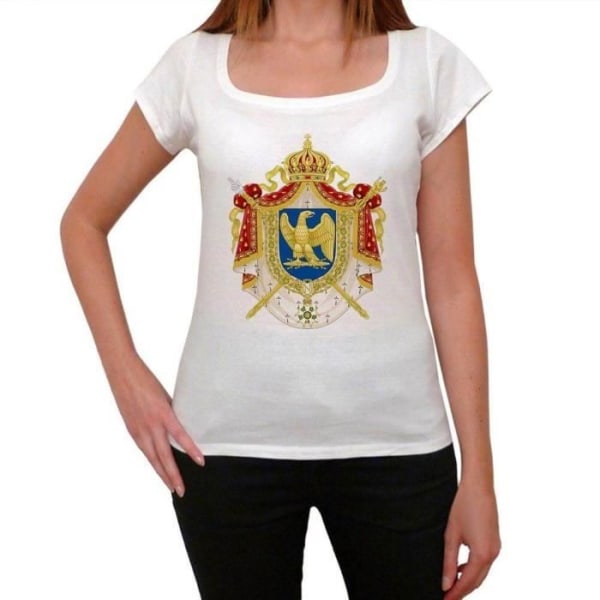 T-tröja för damer Vapensköld Second French Empire T-shirt Vintage Vit