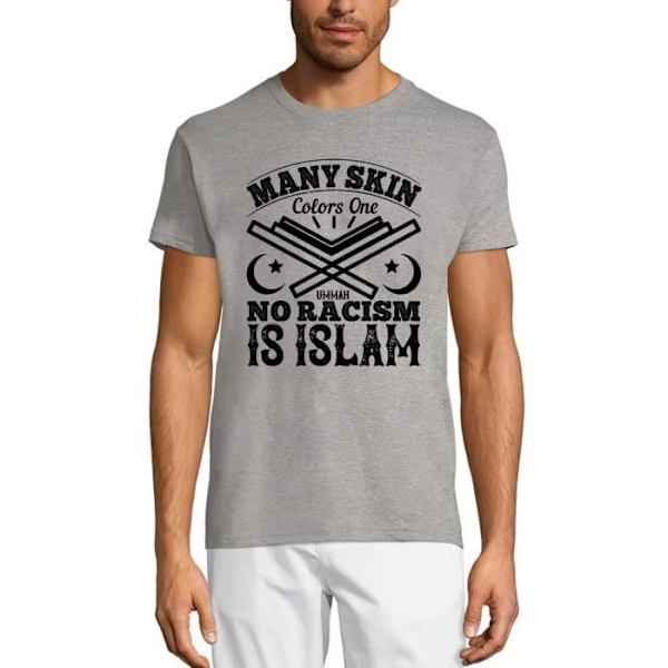 T-shirt herr Rasism är inte islam – muslim – ingen rasism är islam – muslim – vintage grå t-shirt rent grått M