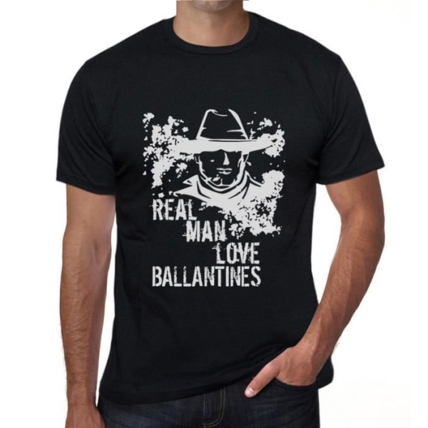 T-shirt för män Real Men Love Ballantines – Real Men Love Ballantines – Vintage svart T-shirt djup svart