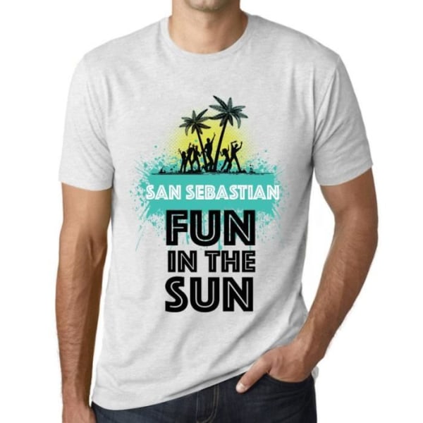T-shirt herr Fun In The Sun In San Sebastian – Fun In The Sun In San Sebastian – Vintage vit T-shirt Ljungvit M