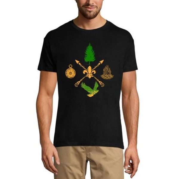Vandringskompass-T-shirt för herr för bergsvandrare – Vandringskompass Bergvandrare – Vintage svart T-shirt djup svart
