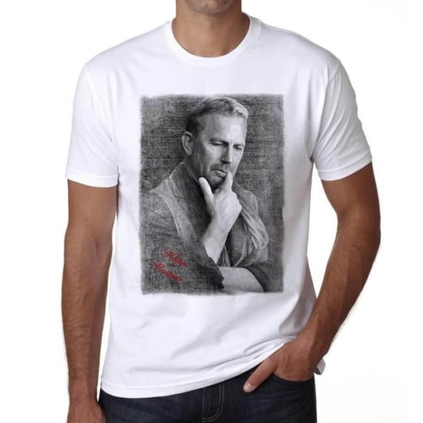 T-shirt herr Kevin Costner Vintage T-shirt Vit