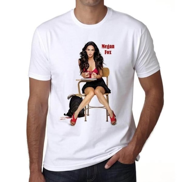 T-shirt - ULTRABASIC - Megan Fox - 100% Bomull - Korta Ärmar - Bekväm och Ekologisk Vit XL