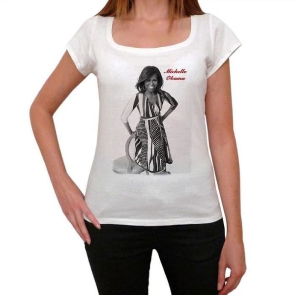 Dam T-shirt Michelle Obama Vintage T-shirt Vit