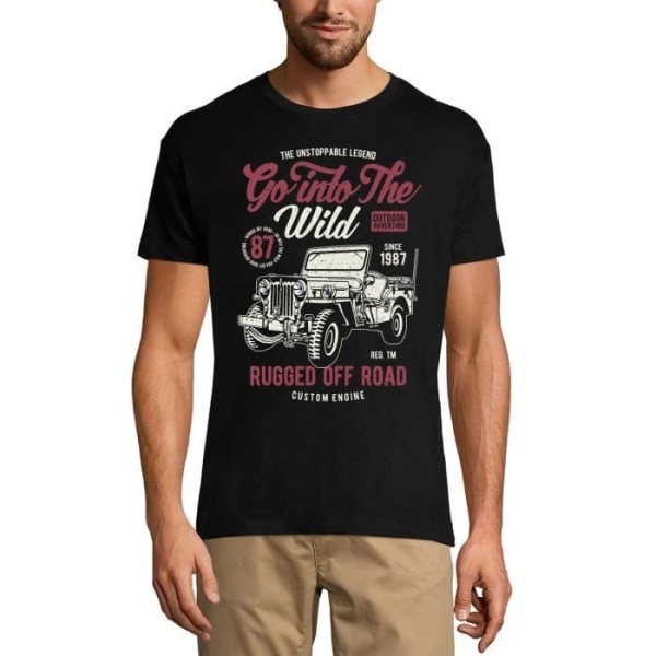 Herr T-shirt Go Into The Wild - Outdoor Adventure Sedan 1987 – 36 djup svart
