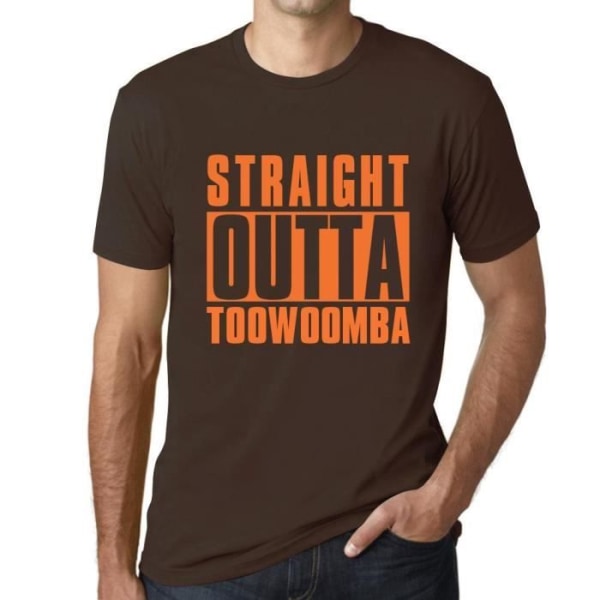 T-shirt herr Straight Outta Toowoomba – Straight Outta Toowoomba – Vintage T-shirt Choklad