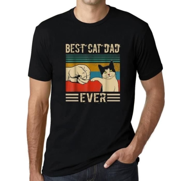 T-shirt herr The Best Cat Dad Ever Fist Bump – Best Cat Dad Ever Fist Bump – Vintage Black T-Shirt djup svart