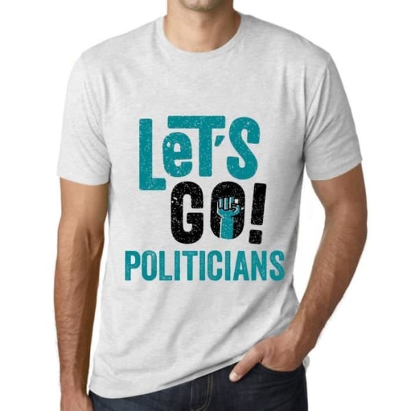 Herr T-shirt Let's Go Politiker – Let's Go Politiker – Vintage vit T-shirt Ljungvit