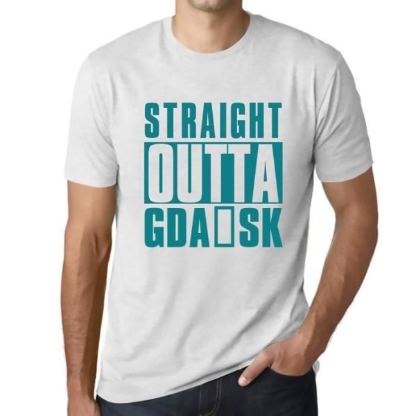 T-shirt herr Straight Outta Gdańsk – Straight Outta Gdańsk – Vintage vit T-shirt Ljungvit