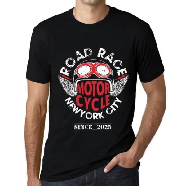 T-shirt herr Motorcykel Road Race sedan 2025 – Motorcykel Road Race sedan 2025 – Vintage svart T-shirt djup svart