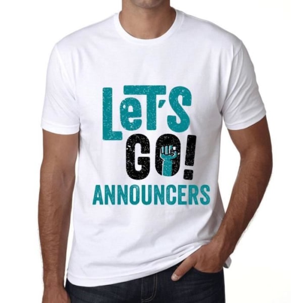 T-shirt herr Let's Go Announcers – Let's Go Announcers – Vintage T-shirt Vit