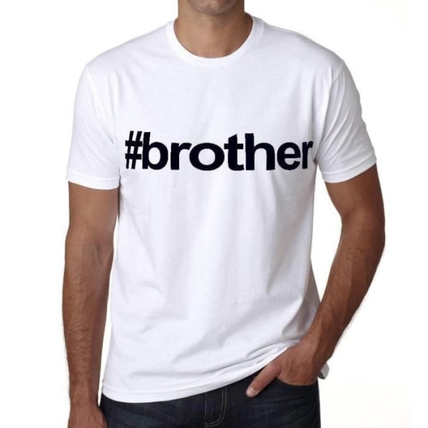 T-shirt herr The Brother's Hashtag – Brother Hashtag – Vintage T-shirt Vit