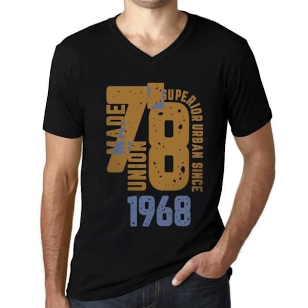 T-shirt med v-ringad herr Överlägsen urban stil sedan 1968 – överlägsen urban stil sedan 1968 – 55 år 55:e present T-shirt djup svart jag