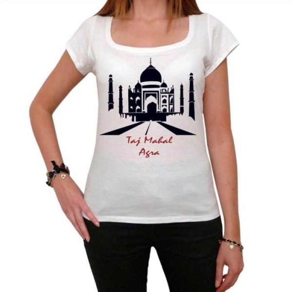 T-shirt dam Agra Taj Mahal Vintage T-shirt Vit
