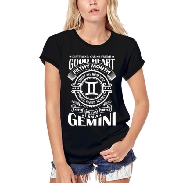 Ekologisk T-shirt dam I Never Said I Was Perfect - Gemini Zodiac – I Never Said I Was Perfect - Gemini Zodiac – djup svart