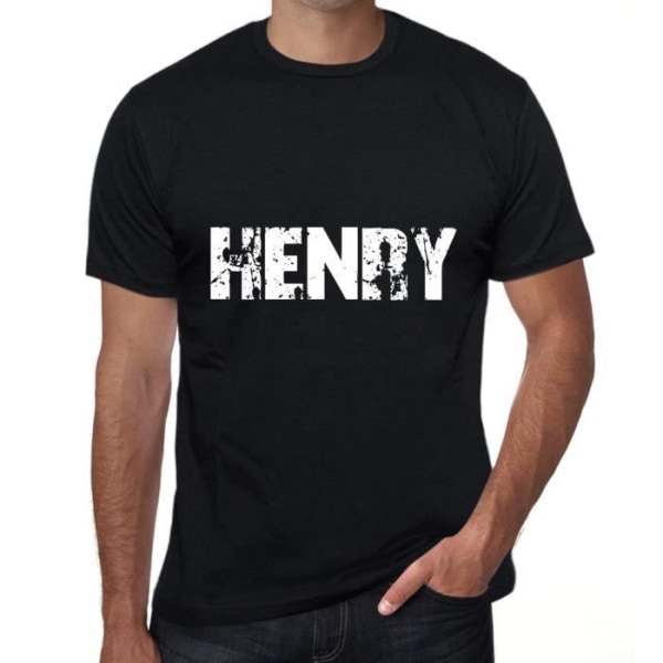 Herr T-shirt Henry Vintage T-shirt Svart djup svart