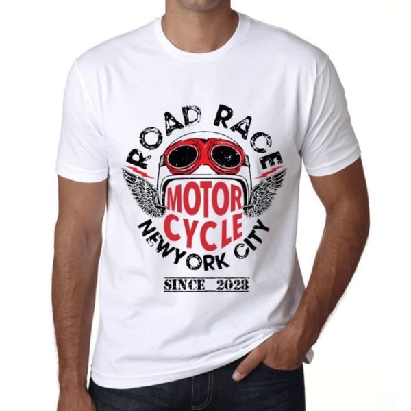 T-shirt herr Motorcykel Road Race sedan 2028 – Motorcykel Road Race sedan 2028 – Vintage T-shirt Vit