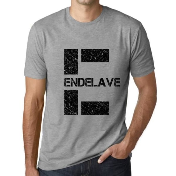 Endelave T-shirt för män Vintage grå T-shirt Ljunggrå