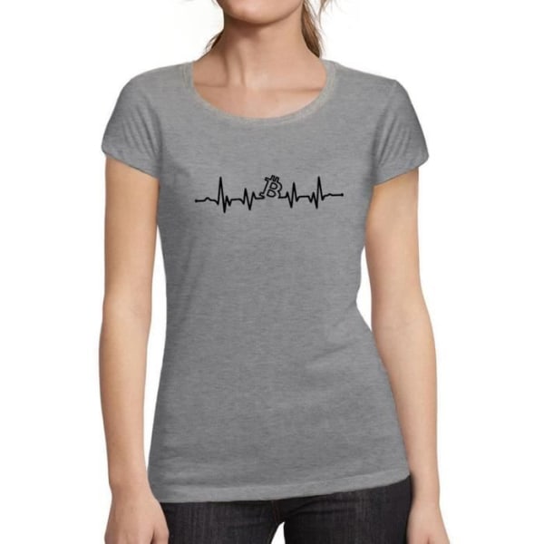 Bitcoin Heartbeat Btc Hodl Crypto T-shirt för kvinnor, vintagegrå Ljunggrå