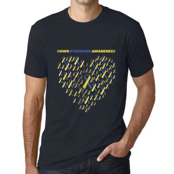 Down Syndrome Heart T-shirt för män – Down Syndrome Heart – Vintage T-shirt Marin