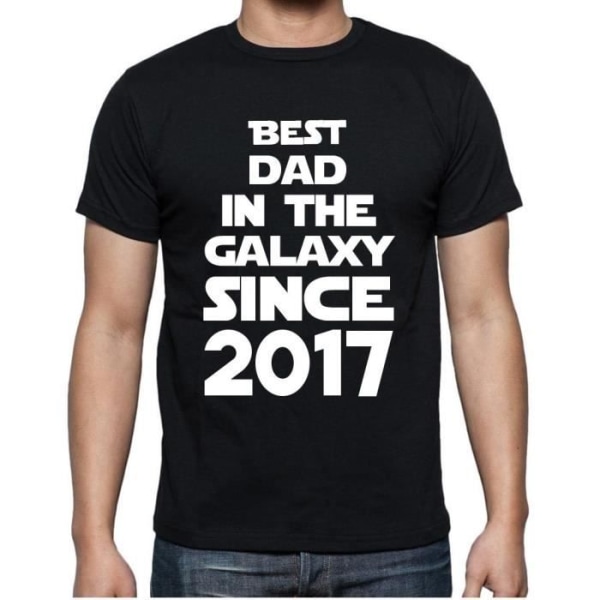 T-shirt herr Bästa pappa i galaxen sedan 2017 – bästa pappa i galaxen sedan 2017 – 6 år gammal T-shirt 6-årspresent djup svart