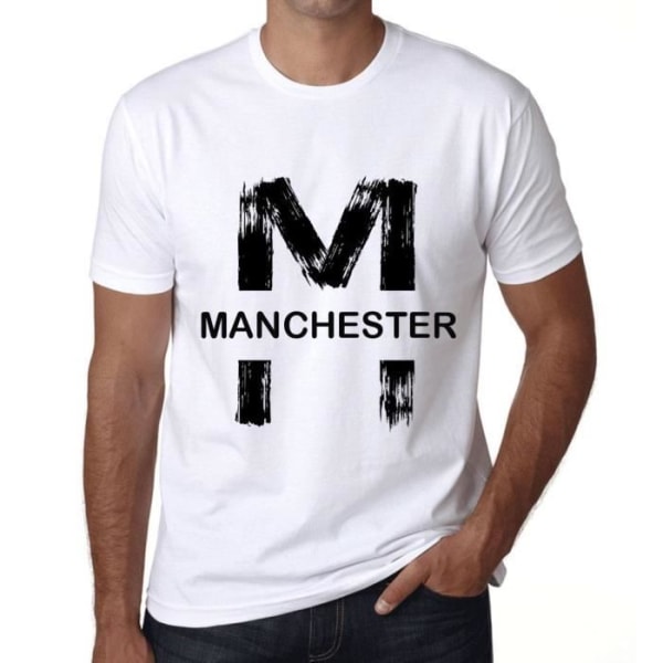 T-shirt herr Manchester Vintage T-shirt Vit