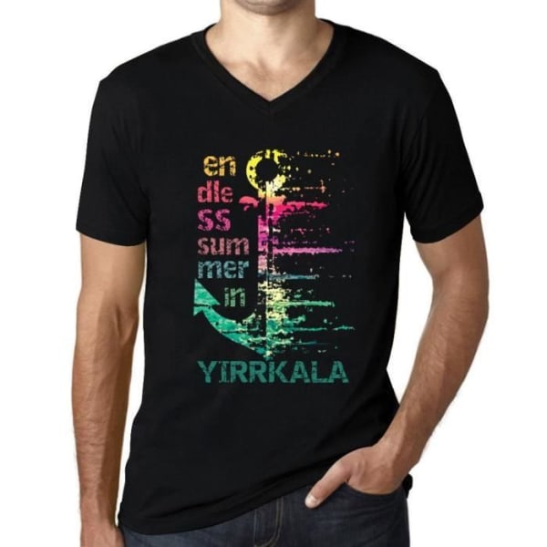 T-shirt med v-ringad herr An Endless Summer In Yirrkala – Endless Summer In Yirrkala – Vintage svart T-shirt djup svart