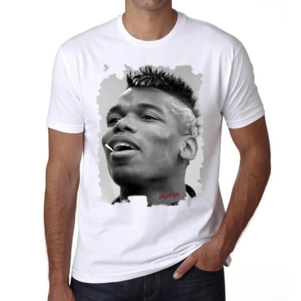 Tee-Shirt Vintage - ULTRABASIC - Paul Pogba - 100% Bomull - Korta Ärmar - Bekväm Vit S