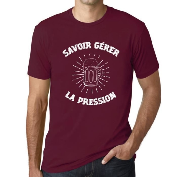 T-shirt för män Vet hur man hanterar tryck Vintage T-shirt Bordeaux