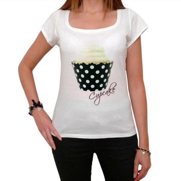Cupcake Dot T-shirt dam – Cupcake Dot – Vintage T-shirt Vit