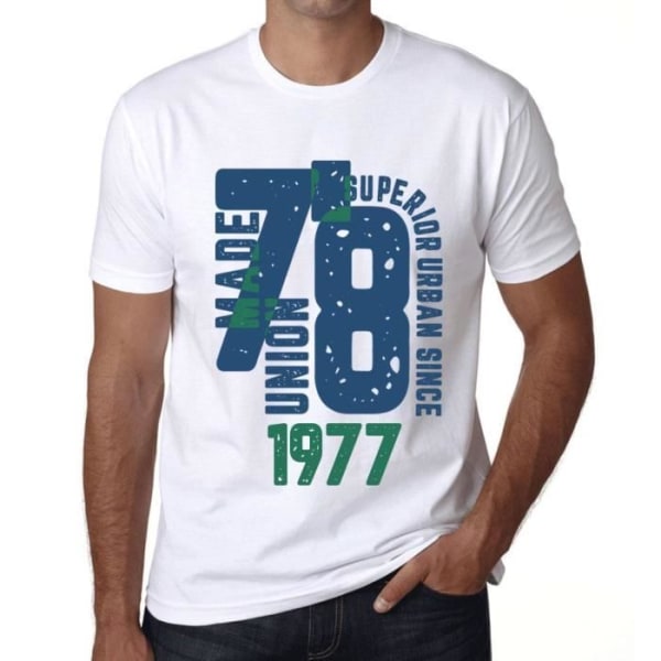 T-shirt herr Överlägsen urban stil sedan 1977 – Överlägsen urban stil sedan 1977 – 46-års 46-årspresent T-shirt Vit XS