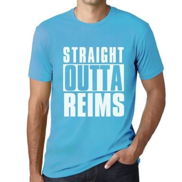 T-shirt herr Straight Outta Reims – Straight Outta Reims – Vintageblå T-shirt atoll blå