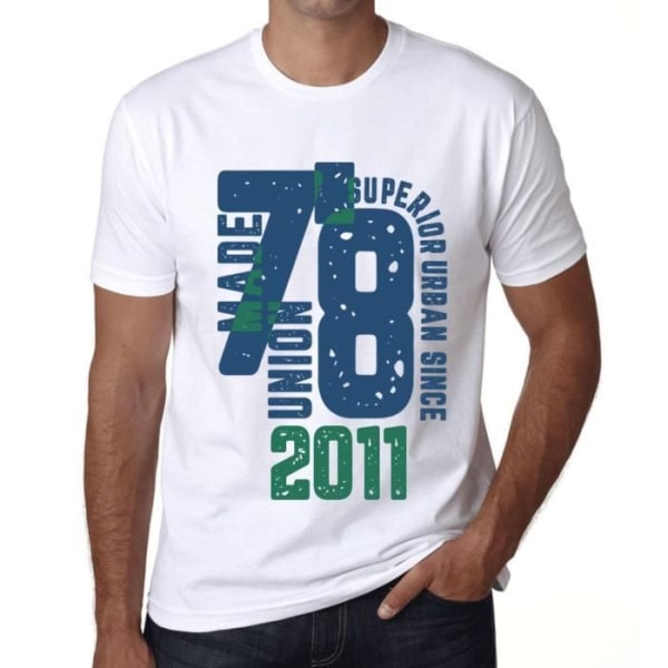 T-shirt herr överlägsen urban stil sedan 2011 – överlägsen urban stil sedan 2011 – 12 år gammal T-shirt 12-årspresent Vit