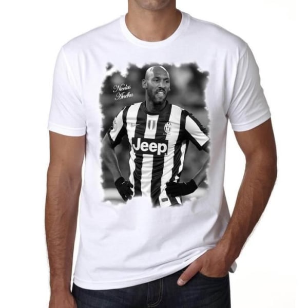 T-shirt - ULTRABASIC - Nicolas Anelka - 100% Bomull - Korta Ärmar - Bekväm och Ekologisk Vit jag