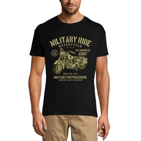 T-shirt herr – Military Ride – USA:s amerikanska armés motorcykellegend 1942 – 81 år T-shirtgåva 81:a födelsedagen Vintage år djup svart
