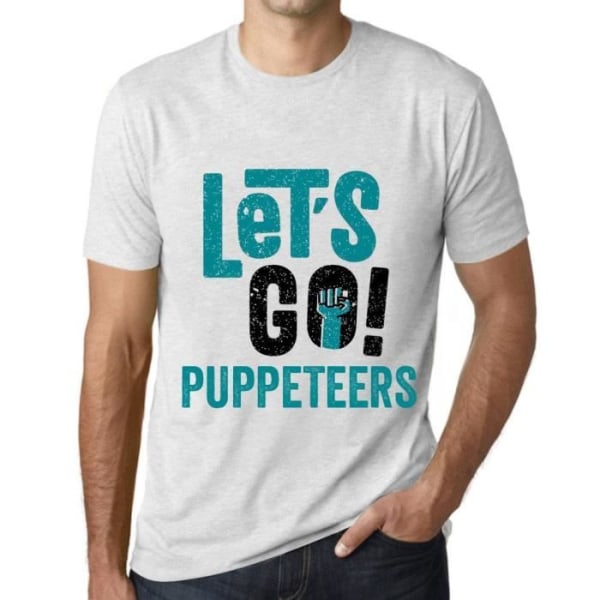 T-shirt herr Let's Go Puppers – Let's Go Puppers – Vintage vit T-shirt Ljungvit M