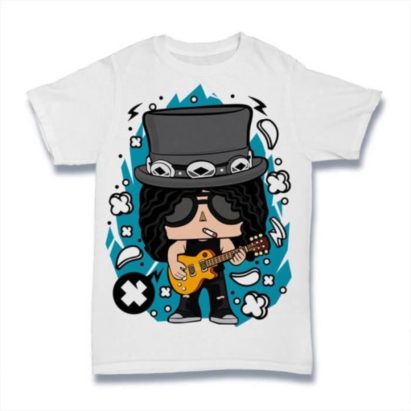 T-shirt herr Musiker - Gitarrist - Hårdrocksband - 80-talsgrupp - Musiker - Gitarrist - Hårdrocksband - 80-talet Vit jag