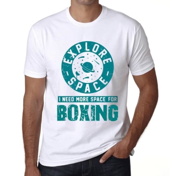 T-shirt herr Utforska utrymmet Jag behöver mer utrymme för boxning – Utforska utrymmet Jag behöver mer utrymme för boxning – T-shirt Vit XXXXL