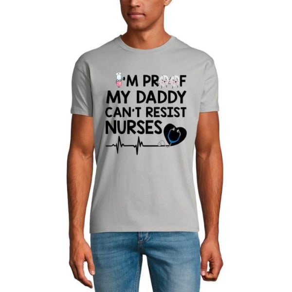 T-shirt herr I'm Proof My Daddy Can't Resist Sjuksköterskorna - Fars dag - I'M Proof My Daddy Can't rent grått