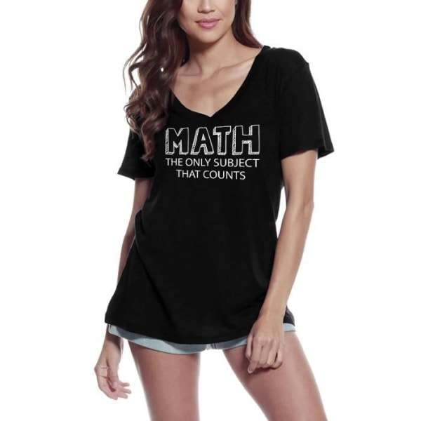 T-shirt med v-ringad dam Matematik Det enda ämnet som räknas - National Pi Day – Math Det enda ämnet som räknas djup svart