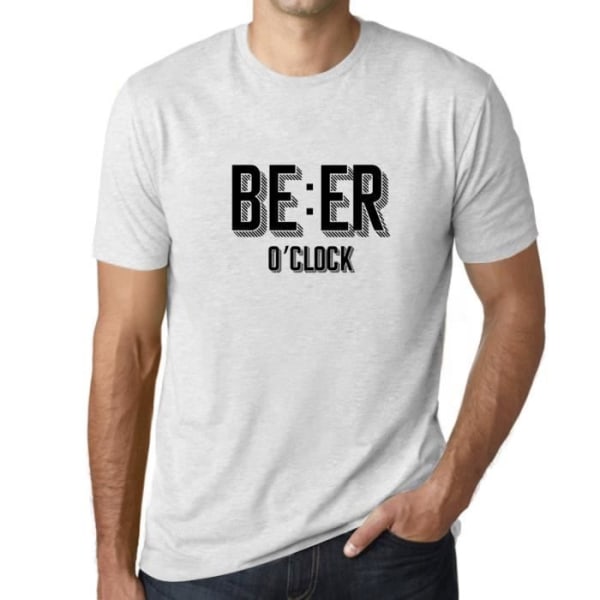 Beer O'Clock T-shirt för män – Beer O'Clock – Vintage vit T-shirt Ljungvit