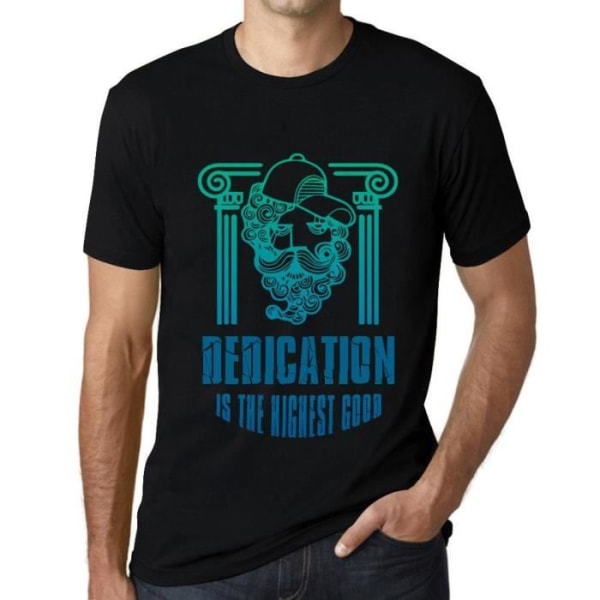 Herr T-shirt Dedikation är den högsta bra – Vintage svart T-shirt djup svart S
