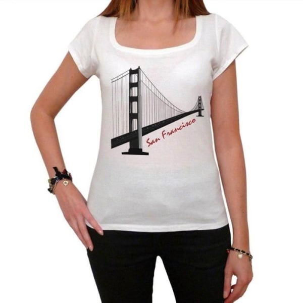 T-shirt dam Golden Gate Bridge Of San Francisco – Golden Gate Bridge Of San Francisco – Vintage T-shirt Vit