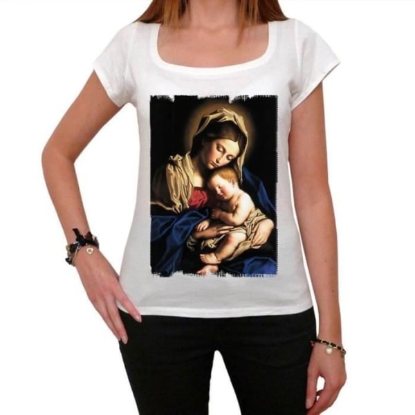 T-shirt dam Mary Baby Jesus – Mary Baby Jesus – Vintage T-shirt Vit S