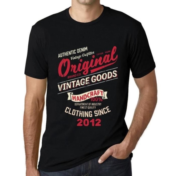 T-shirt herr Original vintage kläder sedan 2012 – Original vintage kläder sedan 2012 – 11 år 11:e present T-shirt djup svart