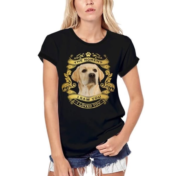 Ekologisk labradorhund T-shirt för kvinnor - Moment I Saw You I Loved You Valp – Labrador Dog - Moment I Saw You I Loved You Valp – djup svart M