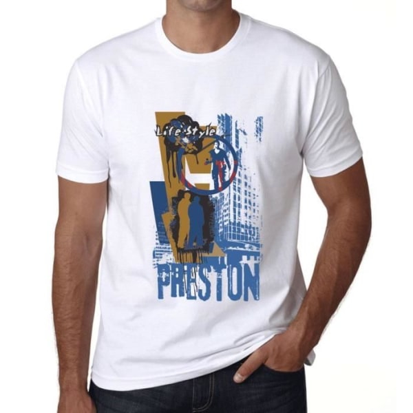 Herr T-shirt Lifestyle i Preston – Preston Lifestyle – Vintage T-shirt Vit